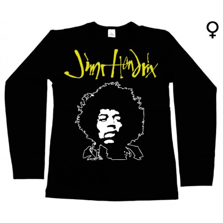 Jimi Hendrix - Long Sleeve de Mulher - Face