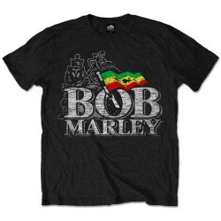 Bob Marley - T-Shirt - Distressed Logo