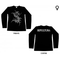 Sepultura - Long Sleeve de Mulher - Distressed Logo
