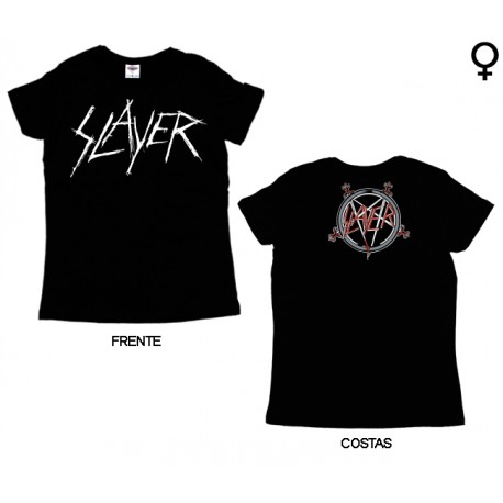 Slayer - T-Shirt de Mulher - Scratchy Logo