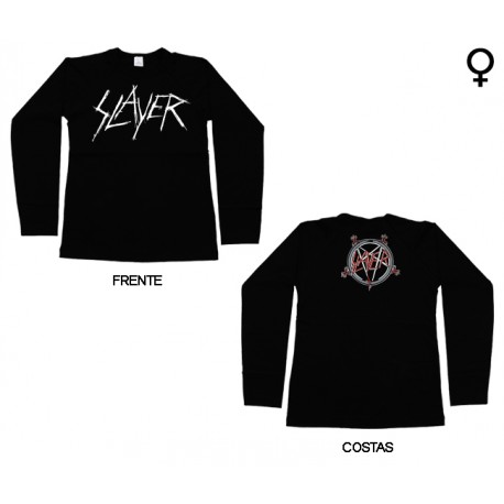 Slayer - Long Sleeve de Mulher - Scratchy Logo