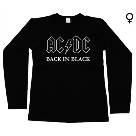 AC/DC - Long Sleeve de Mulher - Back in Black