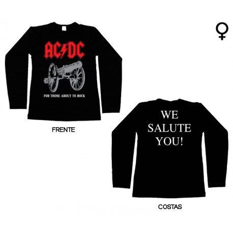 AC/DC - Long Sleeve de Mulher - For Those About to Rock