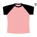 T-Shirt Mulher Meia Cava - Conjugação de Duas Cores