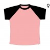 T-Shirt Mulher Meia Cava - Conjugação de Duas Cores