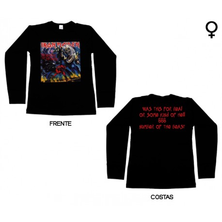 Iron Maiden - Long Sleeve de Mulher - Number of the Beast