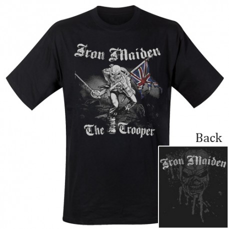 Official Iron Maiden 'Trooper' T-Shirt - Red Sky Logo On Black, Men's Sizes - View #2